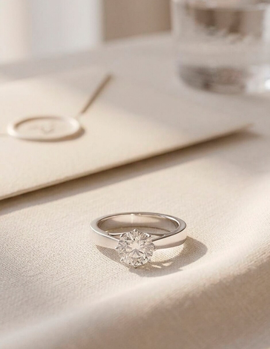 Anillo de compromiso de oro 14 k 7
