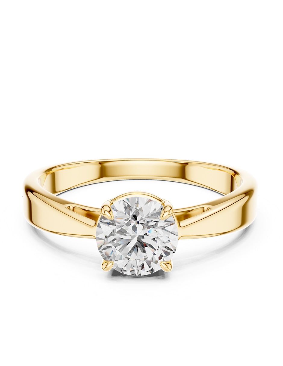 Anillo de compromiso de oro 14 k zirconia cúbica