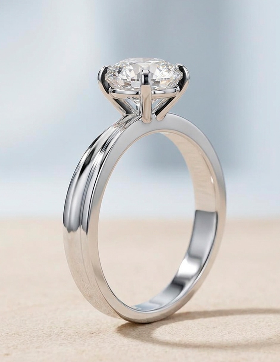 Anillo de compromiso de oro 14 k zirconia cúbica 6