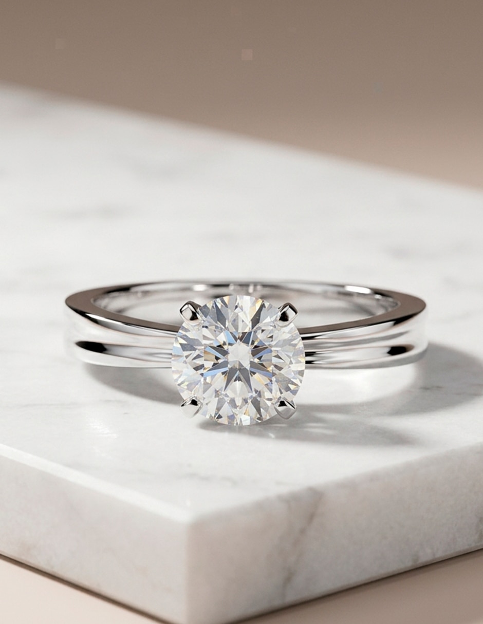Anillo de compromiso de oro 14 k zirconia cúbica 8