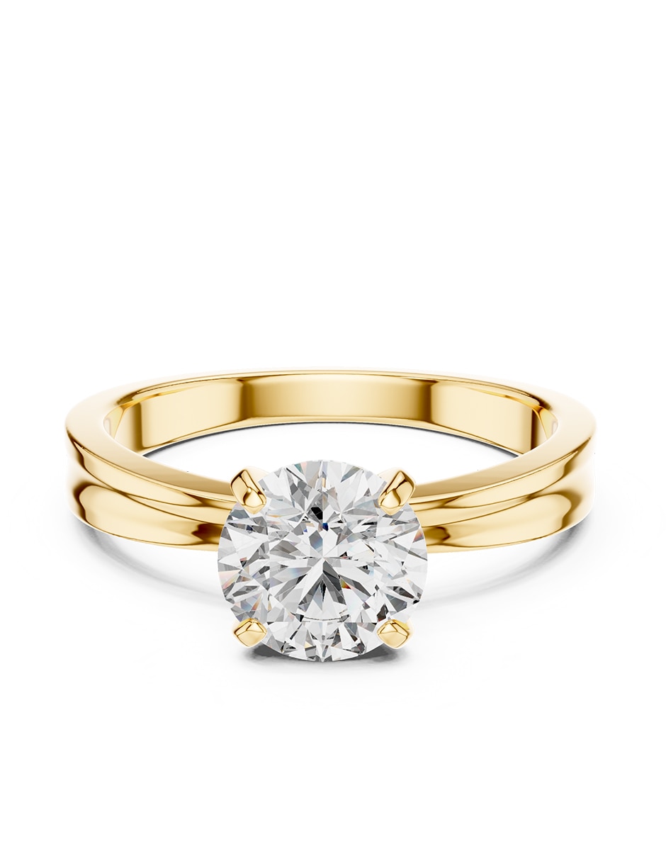Anillo de compromiso de oro 14 k zirconia cúbica