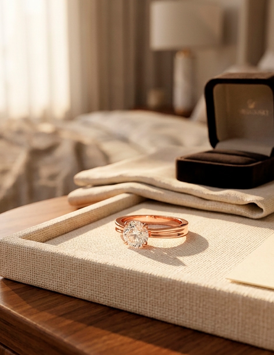 Anillo de compromiso de oro 9 k 7