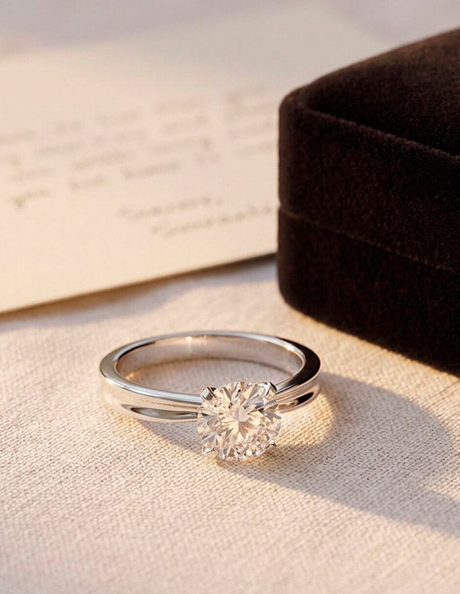 Anillo de compromiso de oro 14 k 8