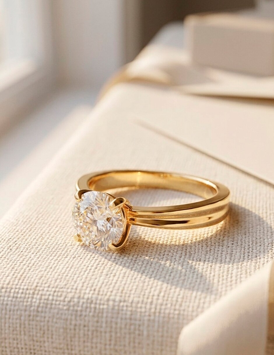 Anillo de compromiso de oro 18 k 9