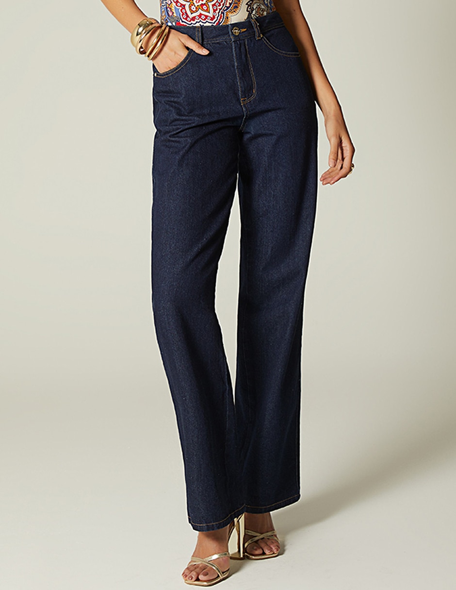 Jeans bota corte cintura para mujer