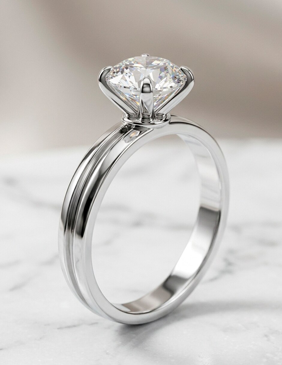 Anillo de compromiso de oro 18 k zirconia cúbica 9