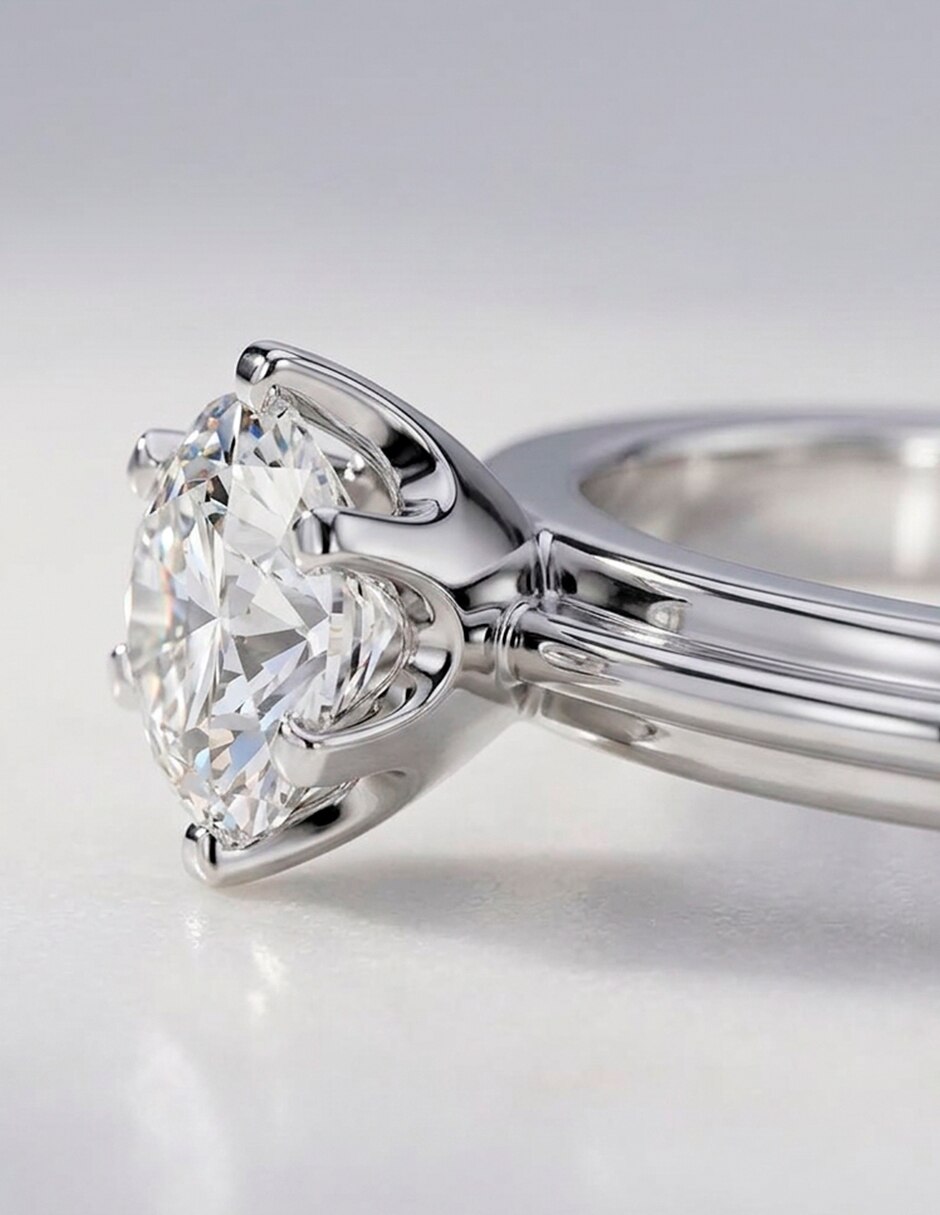 Anillo de compromiso de oro 14 k zirconia cúbica 7