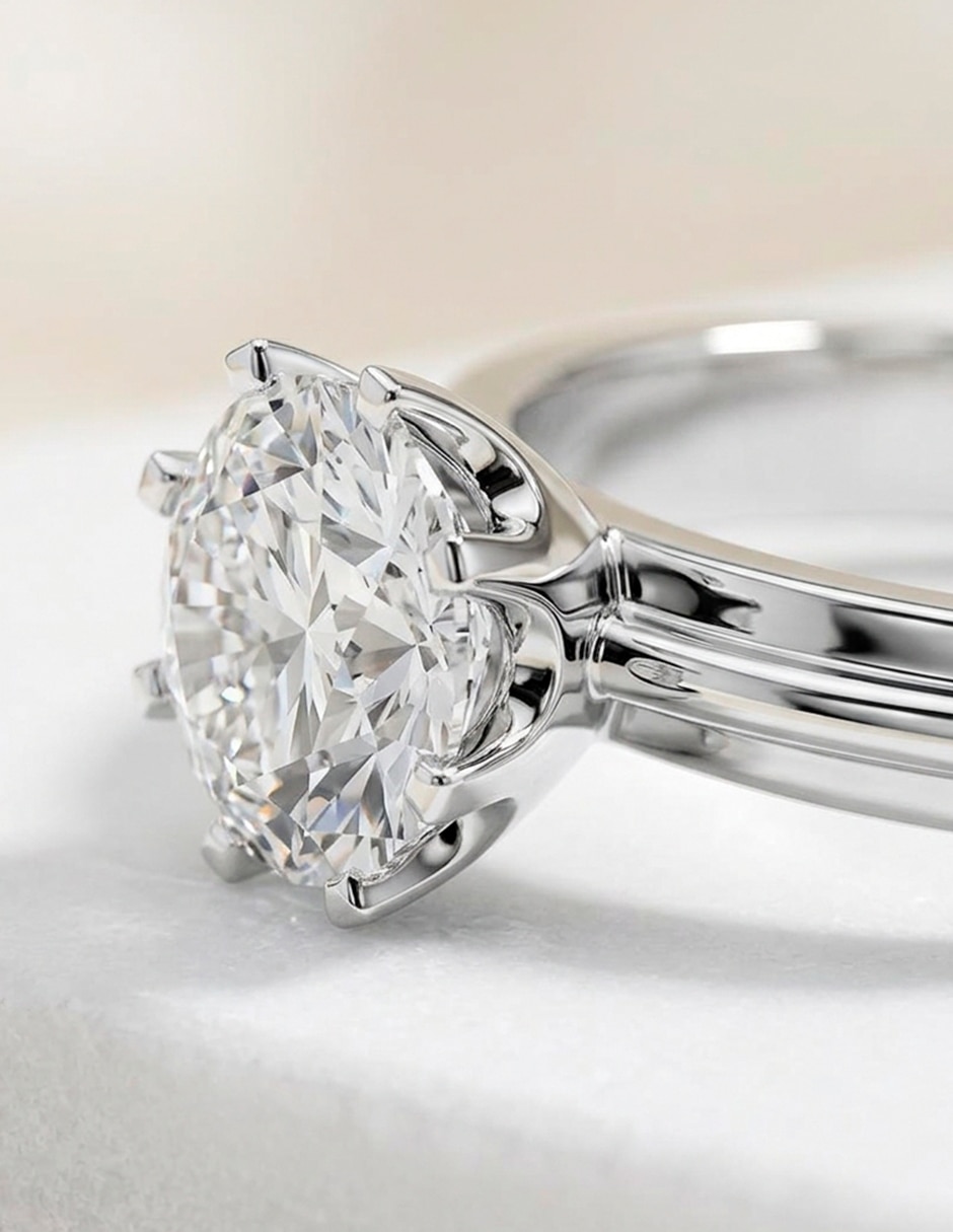 Anillo de compromiso de oro 9 k zirconia cúbica 6