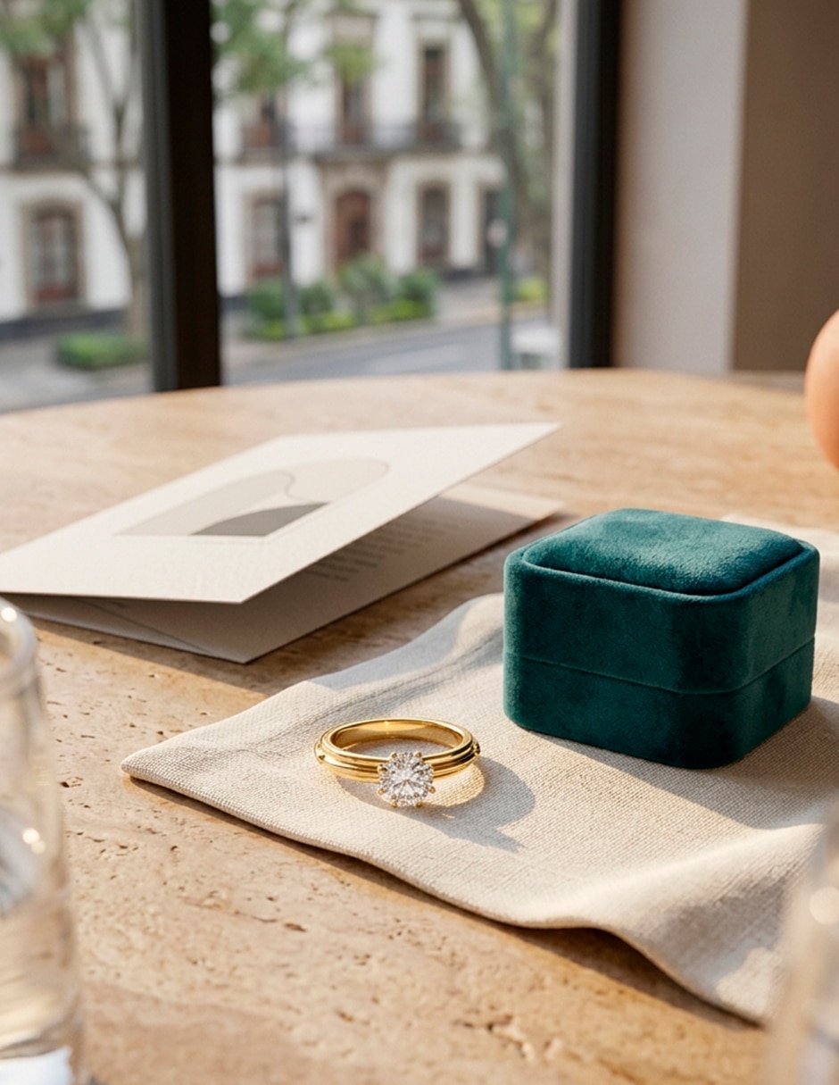 Anillo de compromiso de oro 9 k amore mio zirconia cúbica