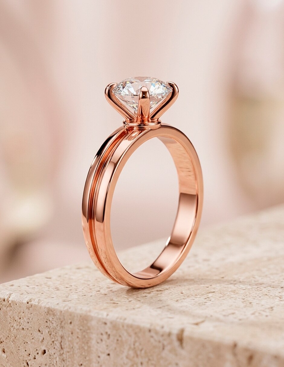 Anillo de compromiso de oro 9 k 10