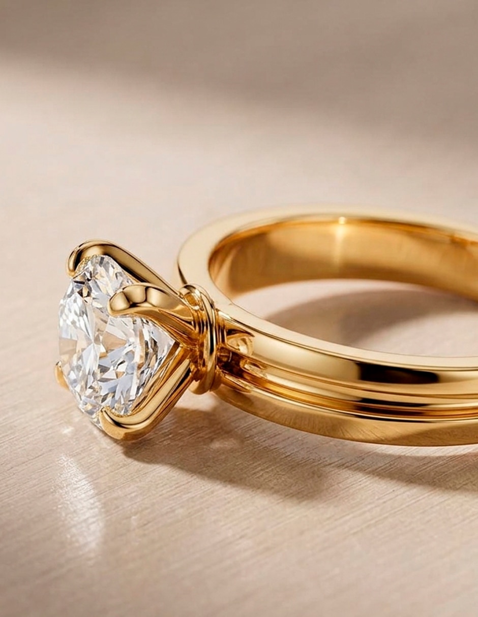 Anillo de compromiso de oro 14 k 7