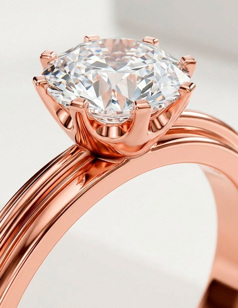 Anillo de compromiso de oro 9 k 8