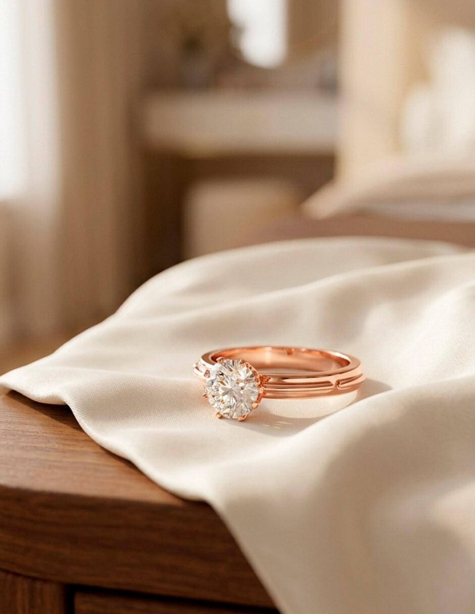 Anillo de compromiso de oro 9 k 10