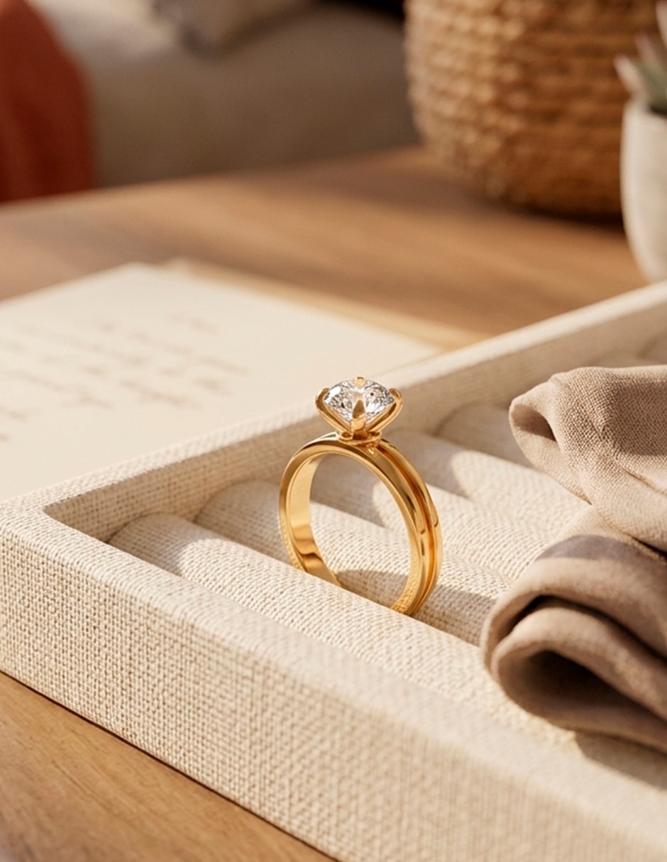 Anillo de compromiso de oro 14 k Amore Mio