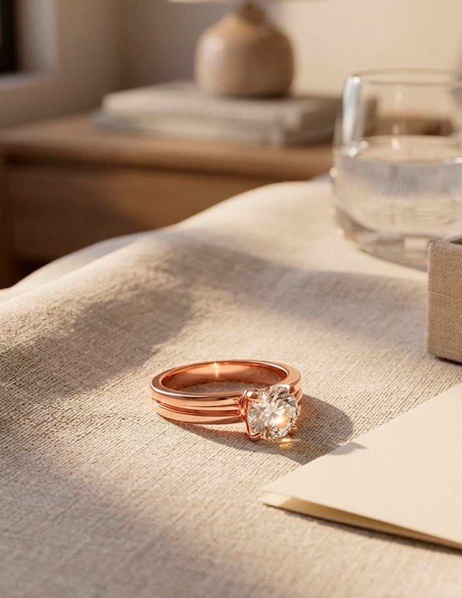 Anillo de compromiso de oro 18 k 9
