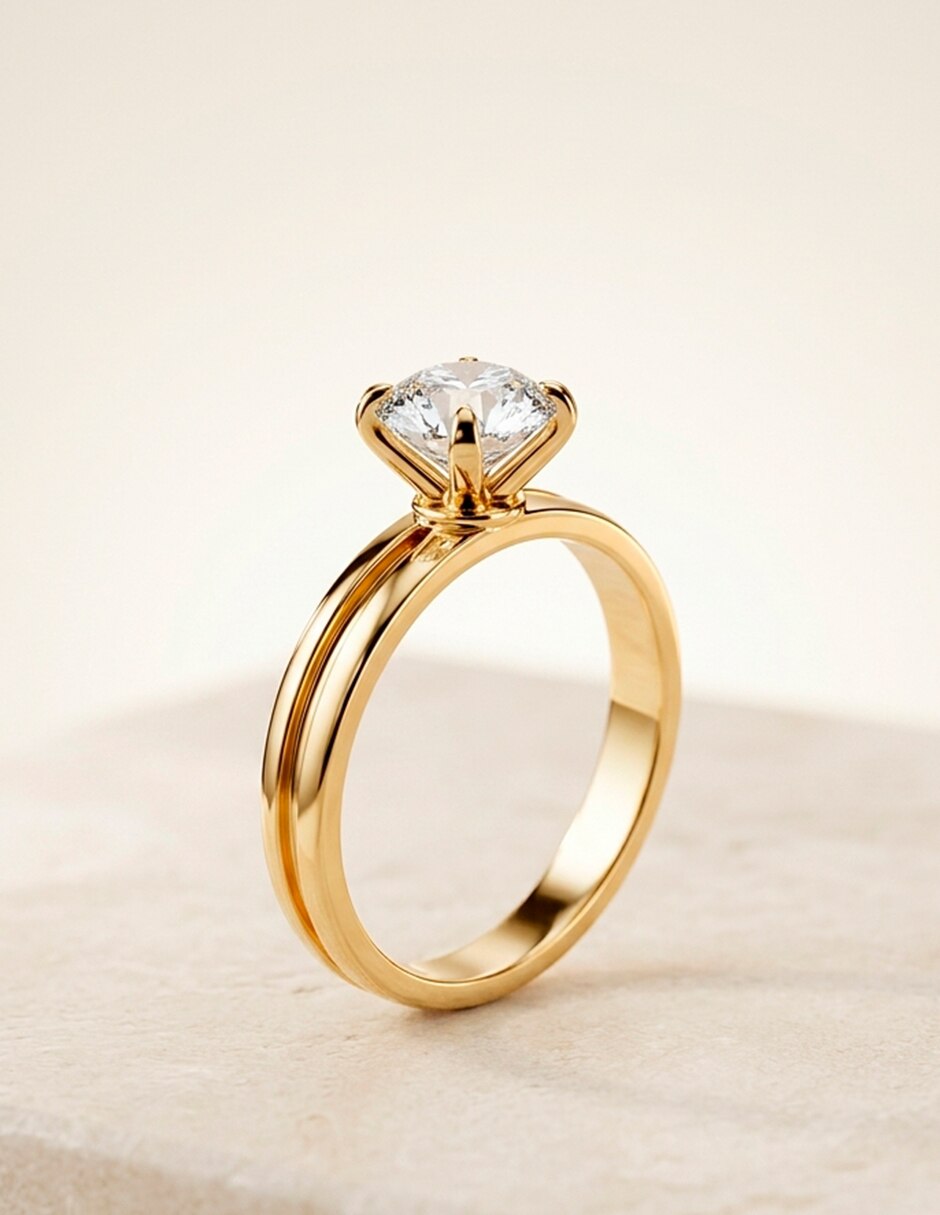 Anillo de compromiso de oro 14 k 8
