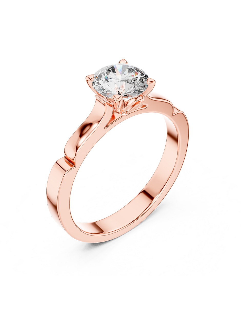 Anillo de compromiso de oro 14 k zirconia cúbica 2