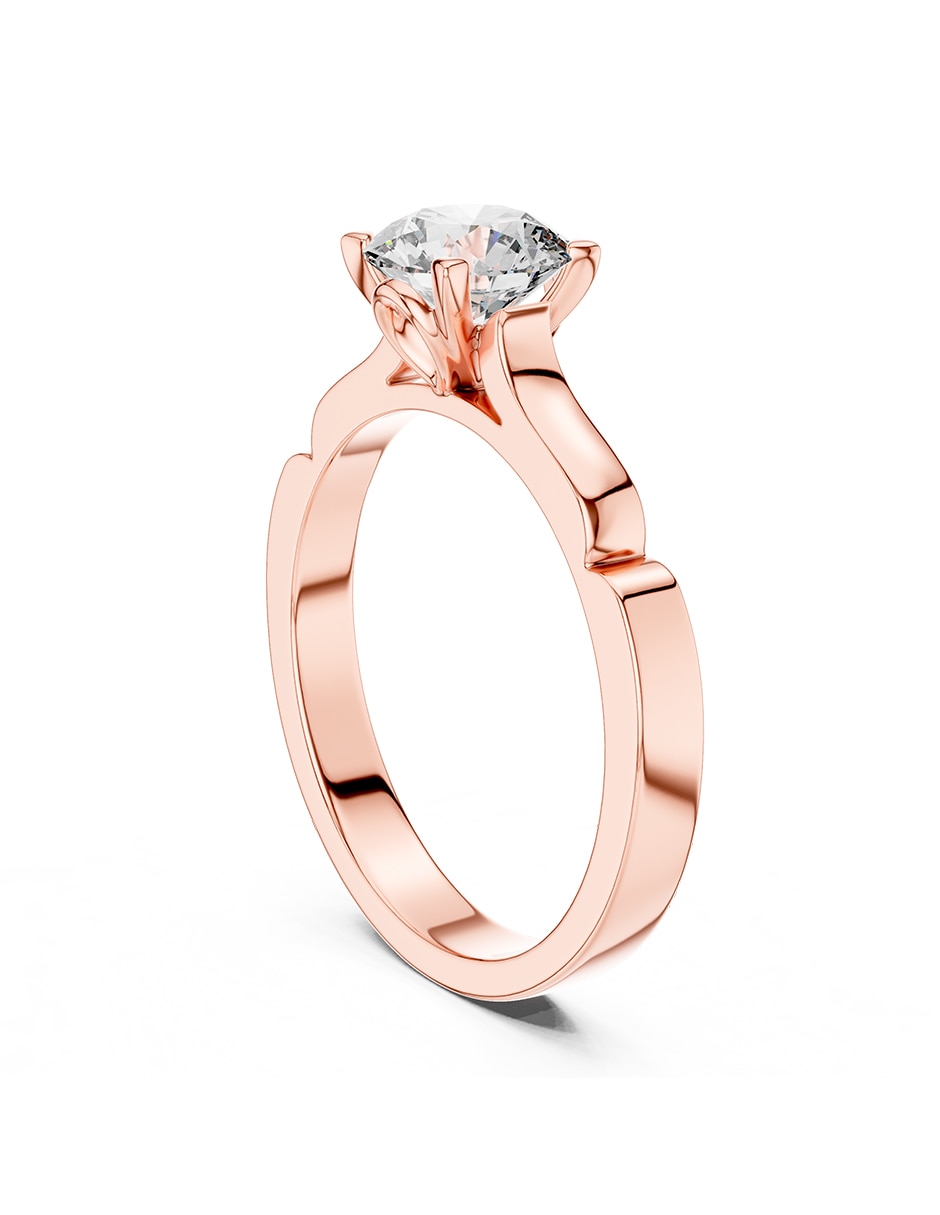 Anillo de compromiso de oro 14 k zirconia cúbica 3