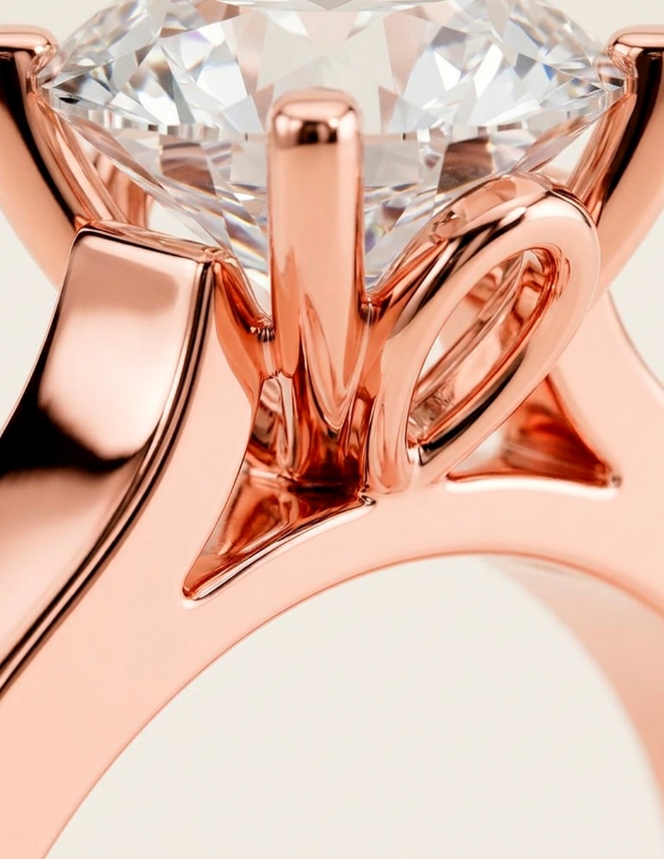 Anillo de compromiso de oro 14 k zirconia cúbica 8