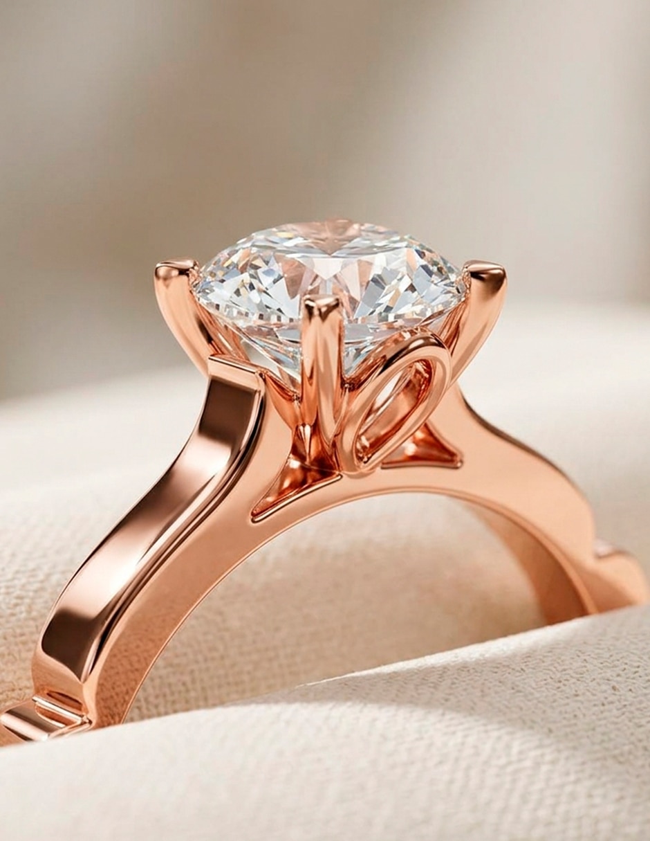 Anillo de compromiso de oro 14 k zirconia cúbica 9