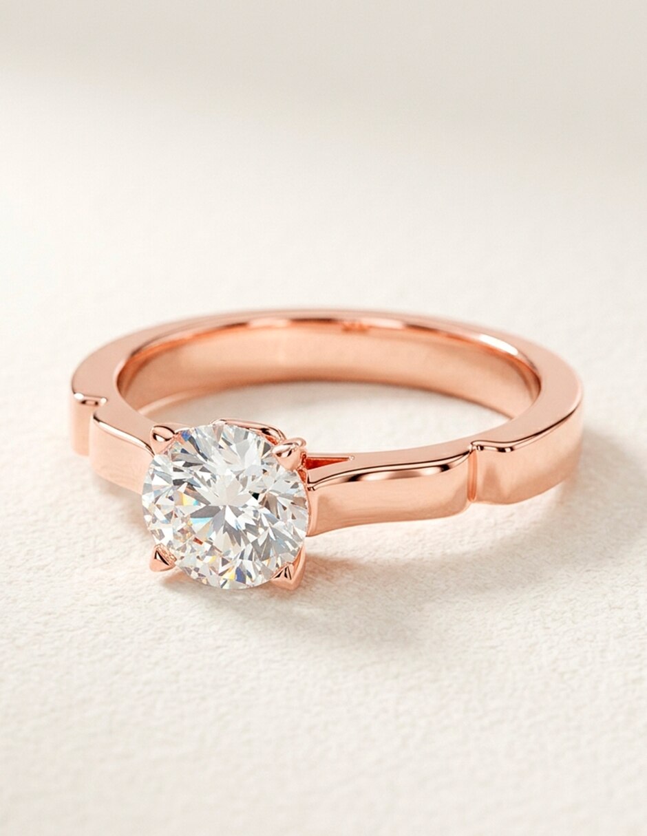 Anillo de compromiso de oro 18 k zirconia cúbica 6