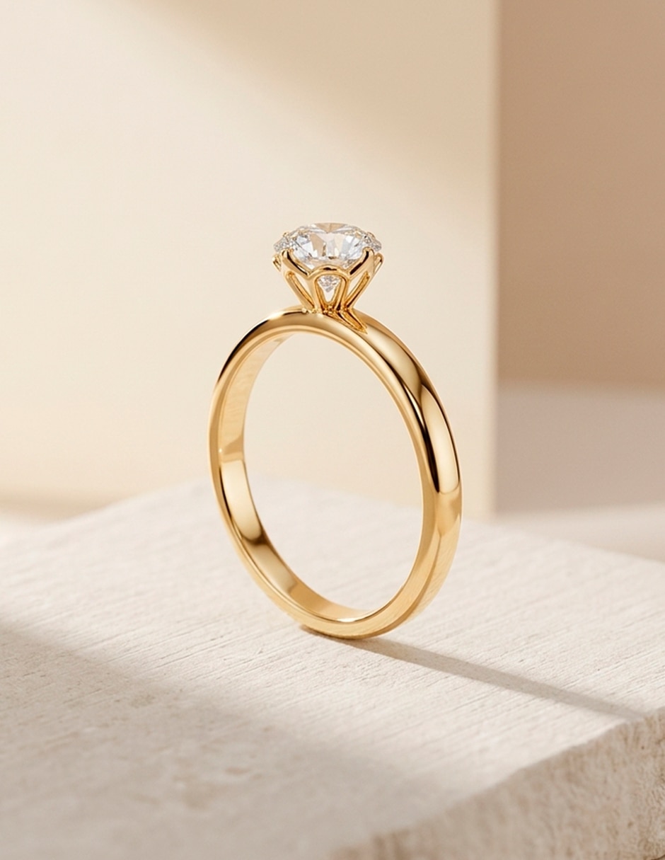 Anillo de compromiso de oro 18 K 7