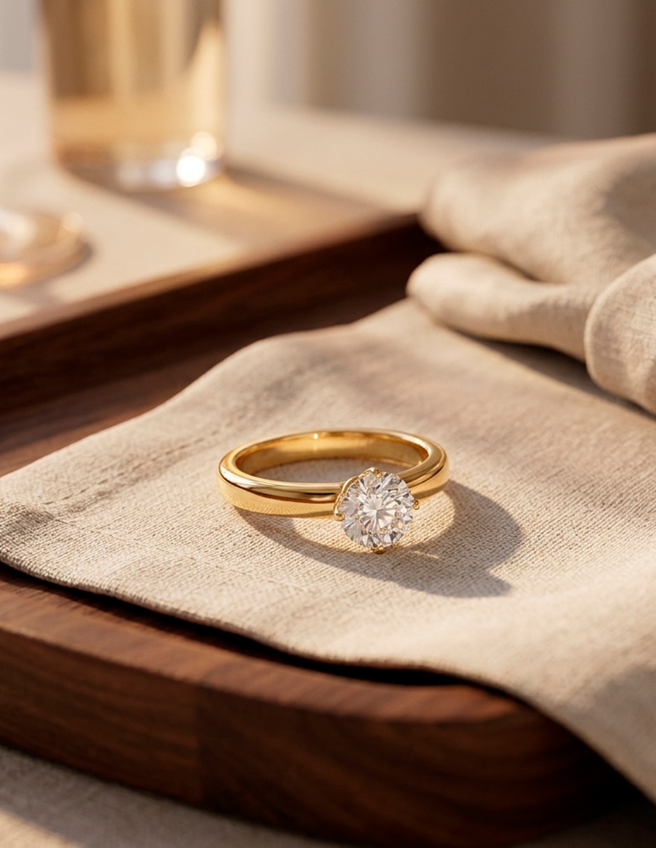 Anillo de compromiso de oro 18 K 8