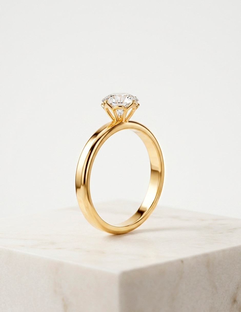 Anillo de compromiso de oro 18 K 9