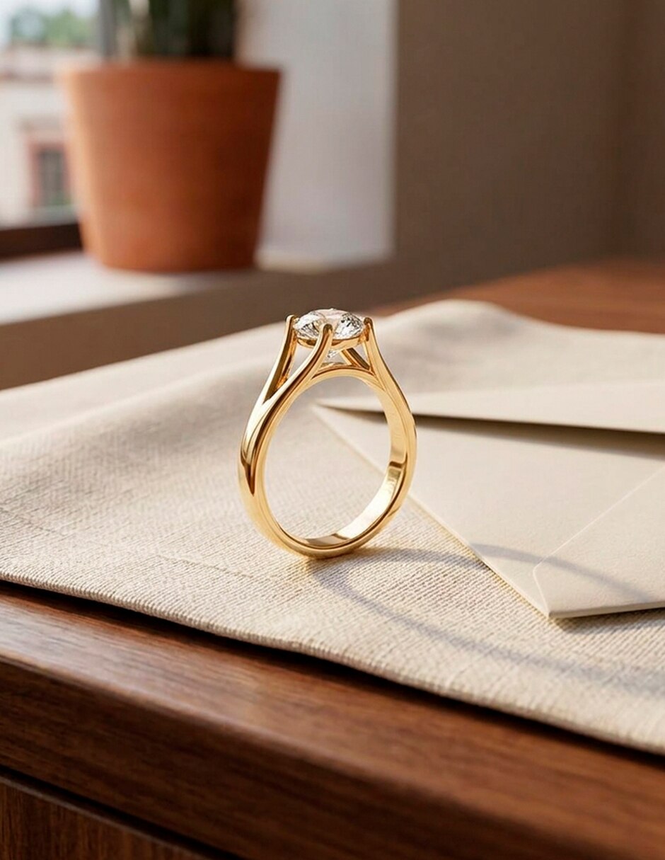 Anillo de compromiso de oro 18 K Amore Mio