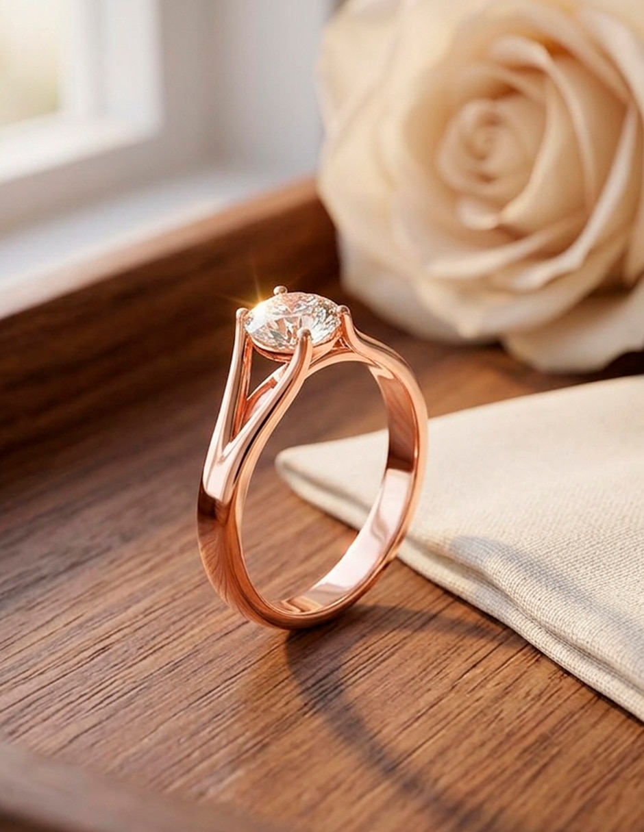 Anillo de compromiso de oro 14 K 7