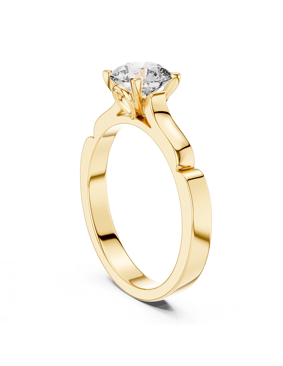 Anillo de compromiso de oro 14 K 3