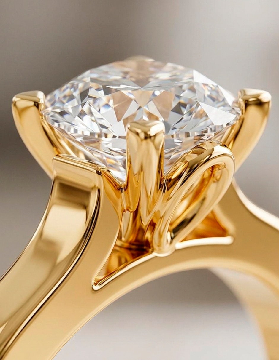 Anillo de compromiso de oro 14 K 10