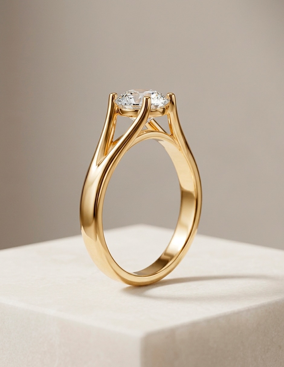 Anillo de compromiso de oro 14 K Amore Mio