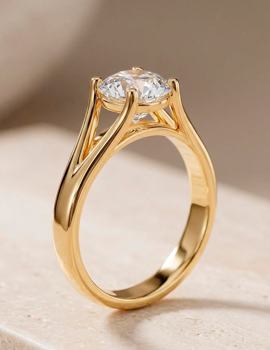 Anillo de compromiso de oro 14 K Amore Mio