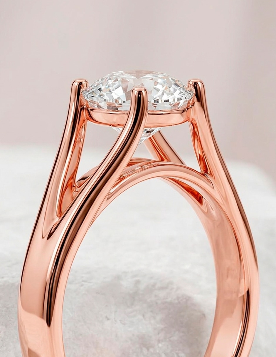 Anillo de compromiso de oro 14 K 10