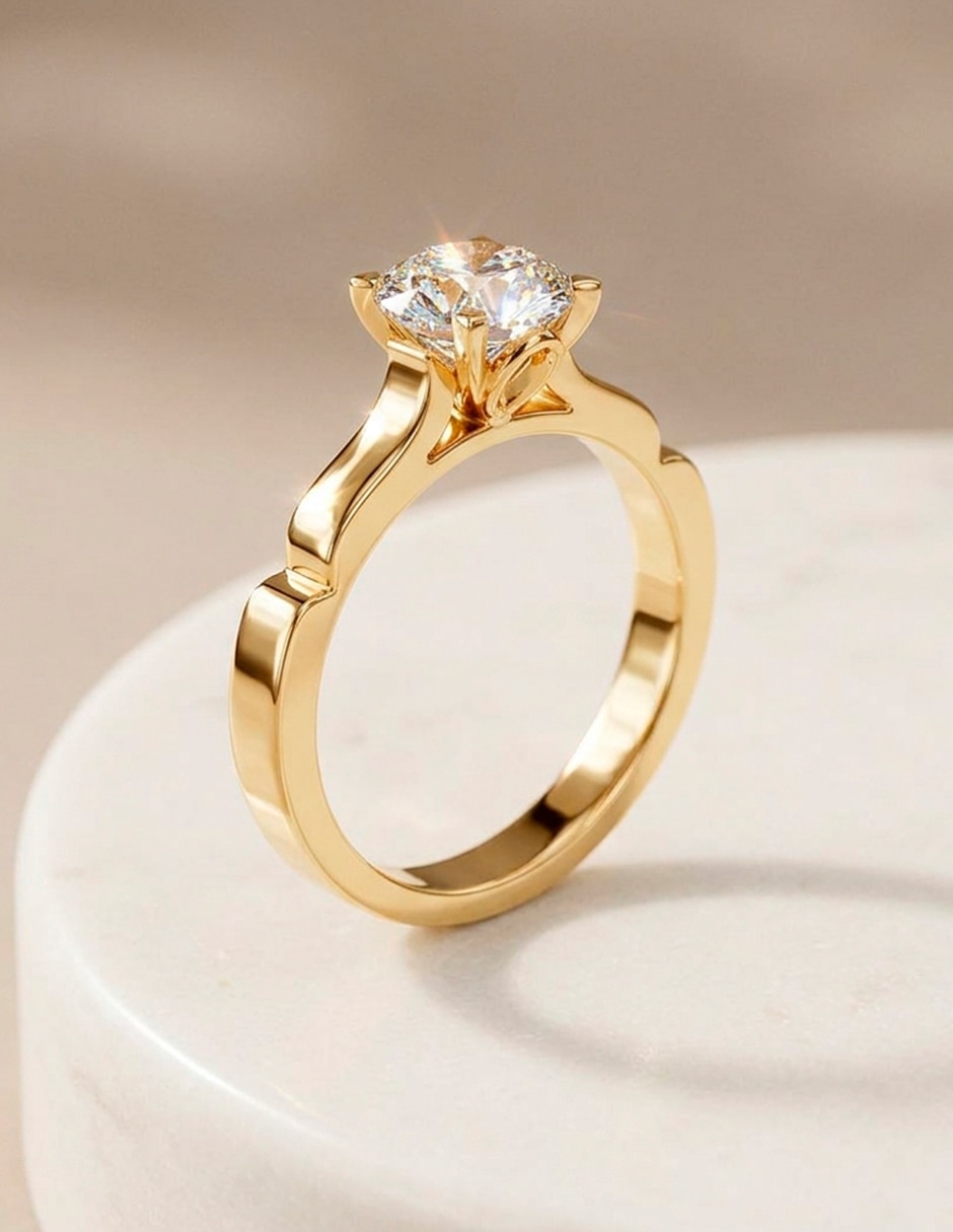 Anillo de compromiso de oro 18 K Amore Mio