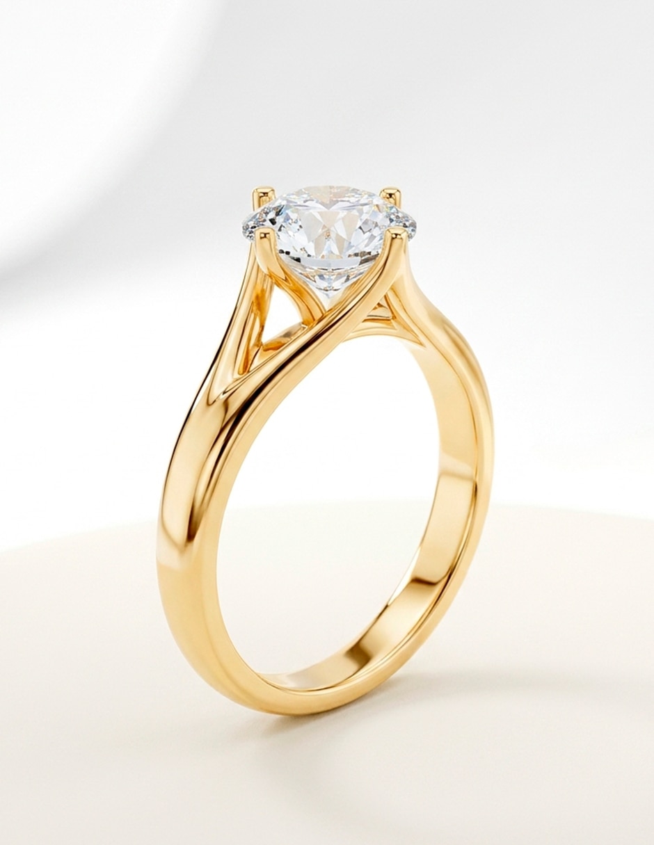 Anillo de compromiso de oro 14 K Amore Mio zirconia cúbica
