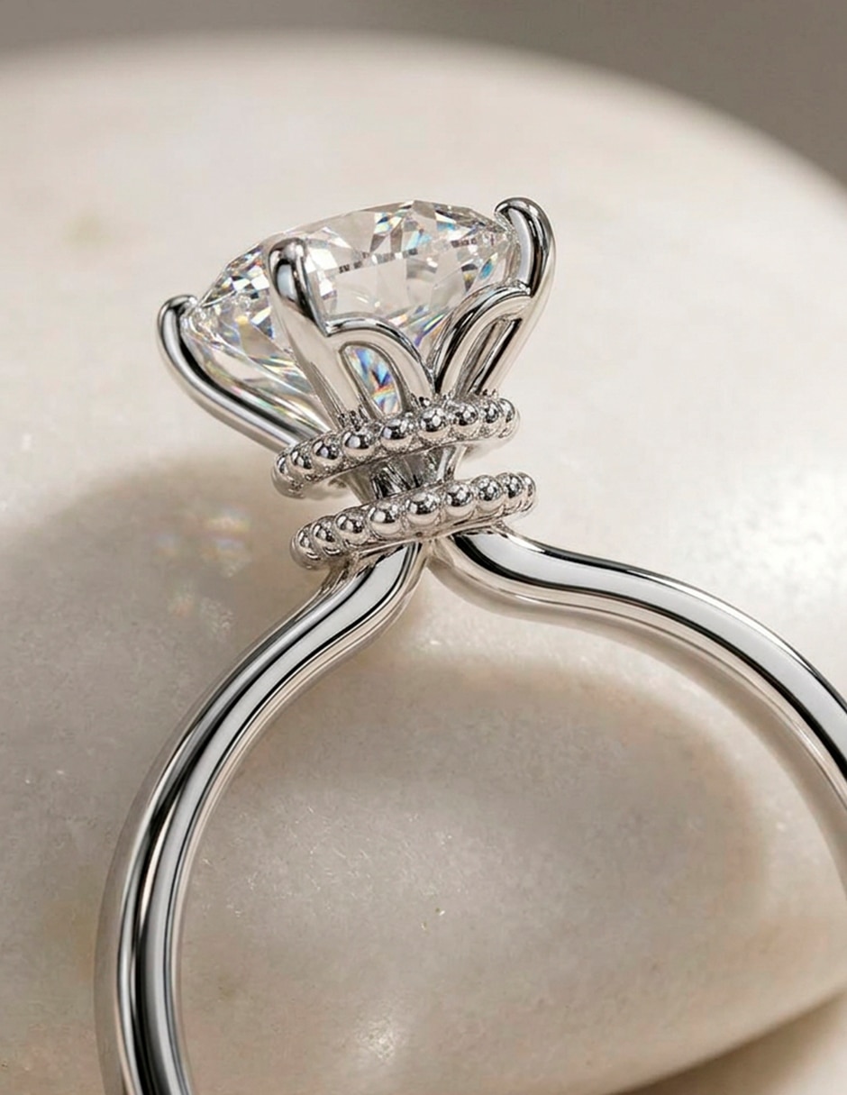Anillo de compromiso de oro 9 k zirconia cúbica 4