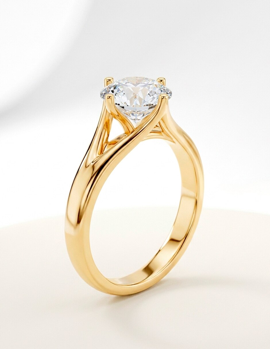 Anillo de compromiso de oro 14 K diamante de laboratorio 10