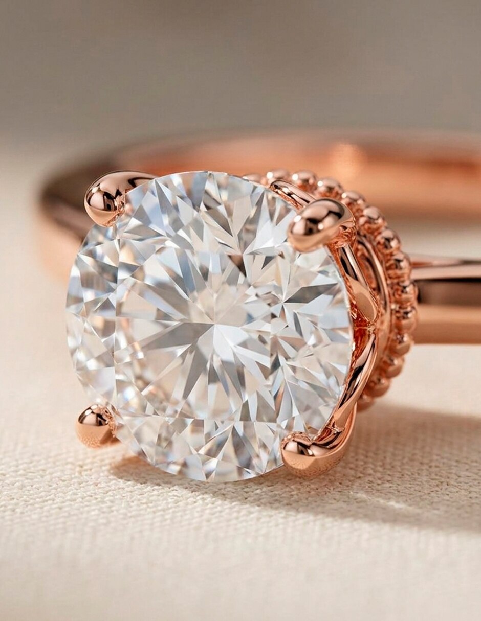 Anillo de compromiso de oro 18 k zirconia cúbica 3
