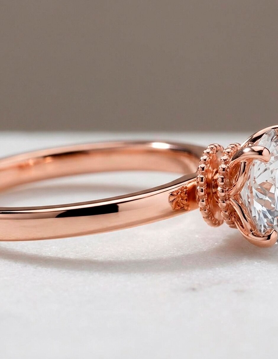 Anillo de compromiso de oro 18 k zirconia cúbica 6