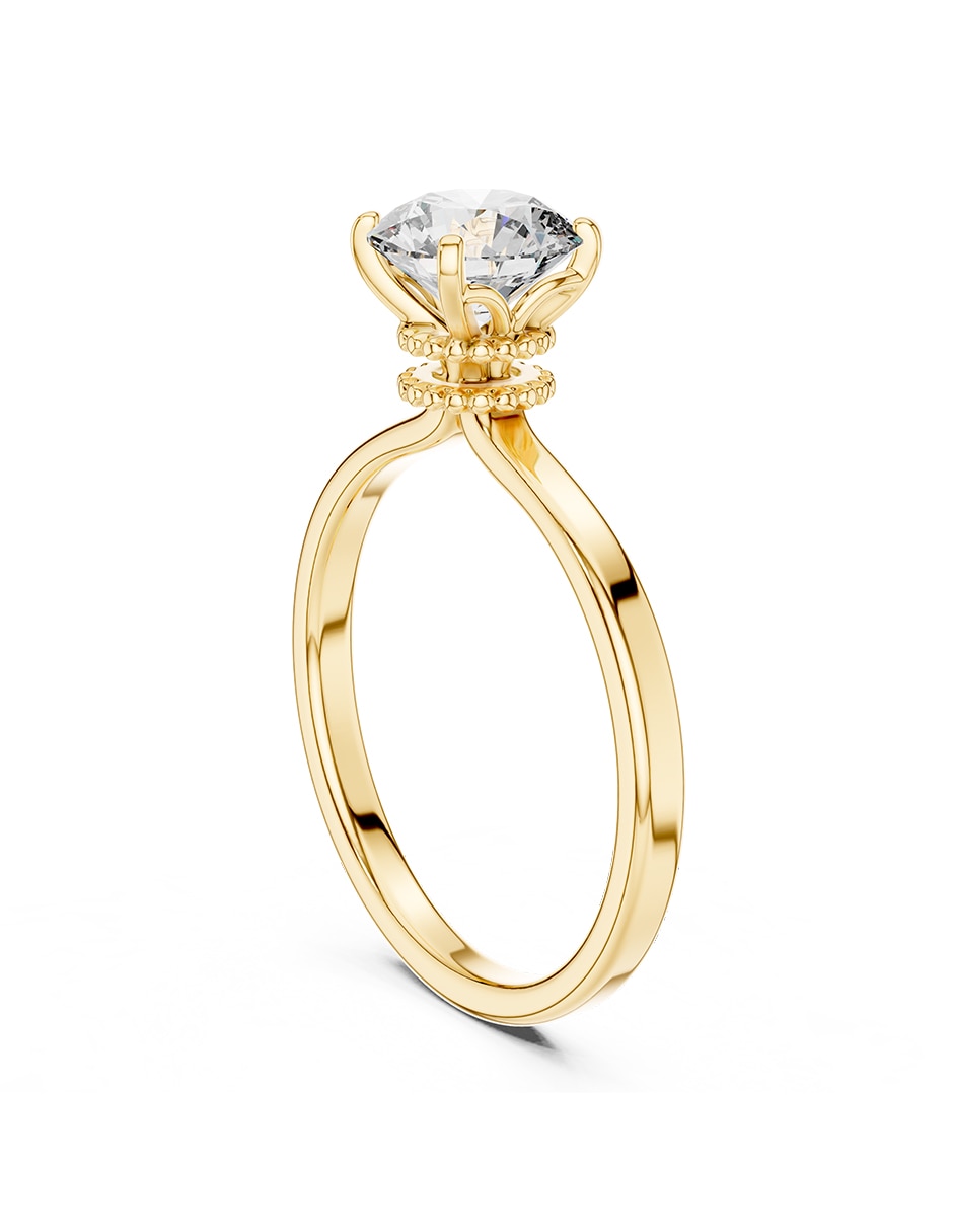 Anillo de compromiso de oro 14 K Amore Mio diamante de laboratorio