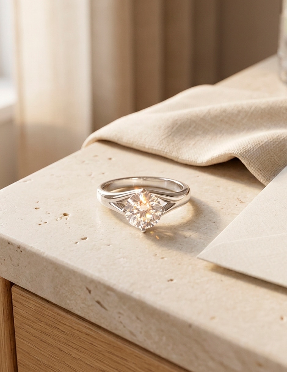 Anillo de compromiso de oro 9 K 8