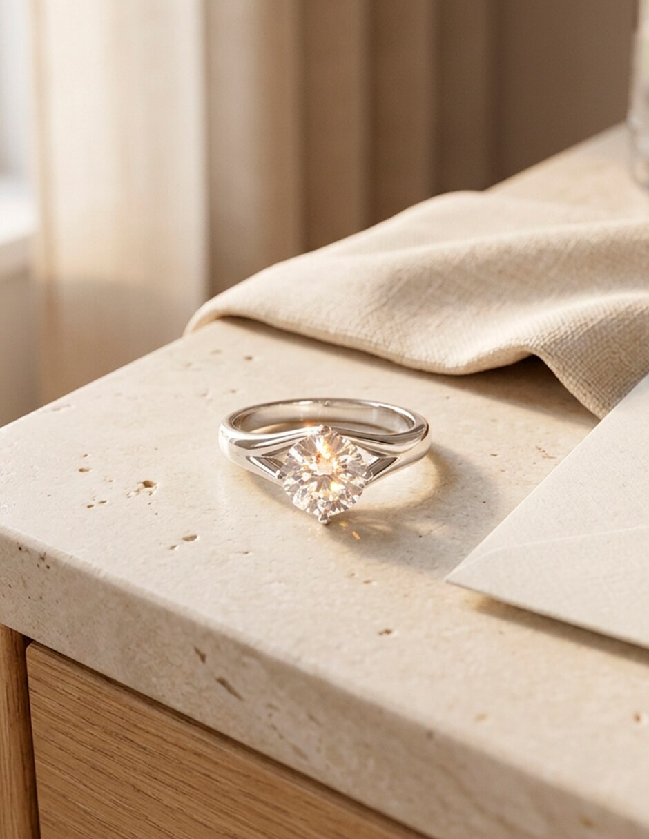 Anillo de compromiso de oro 18 K 6