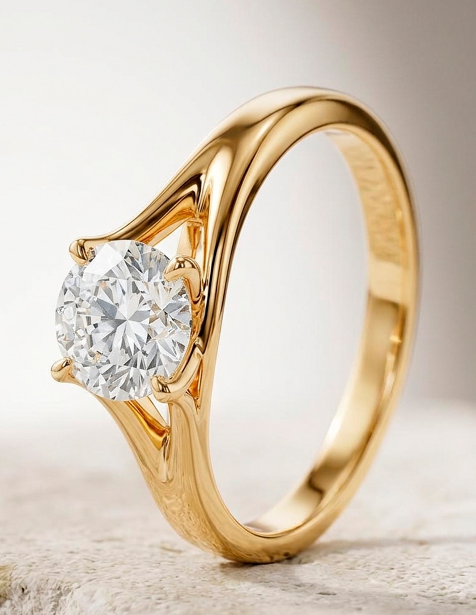 Anillo de compromiso de oro 9 K 10