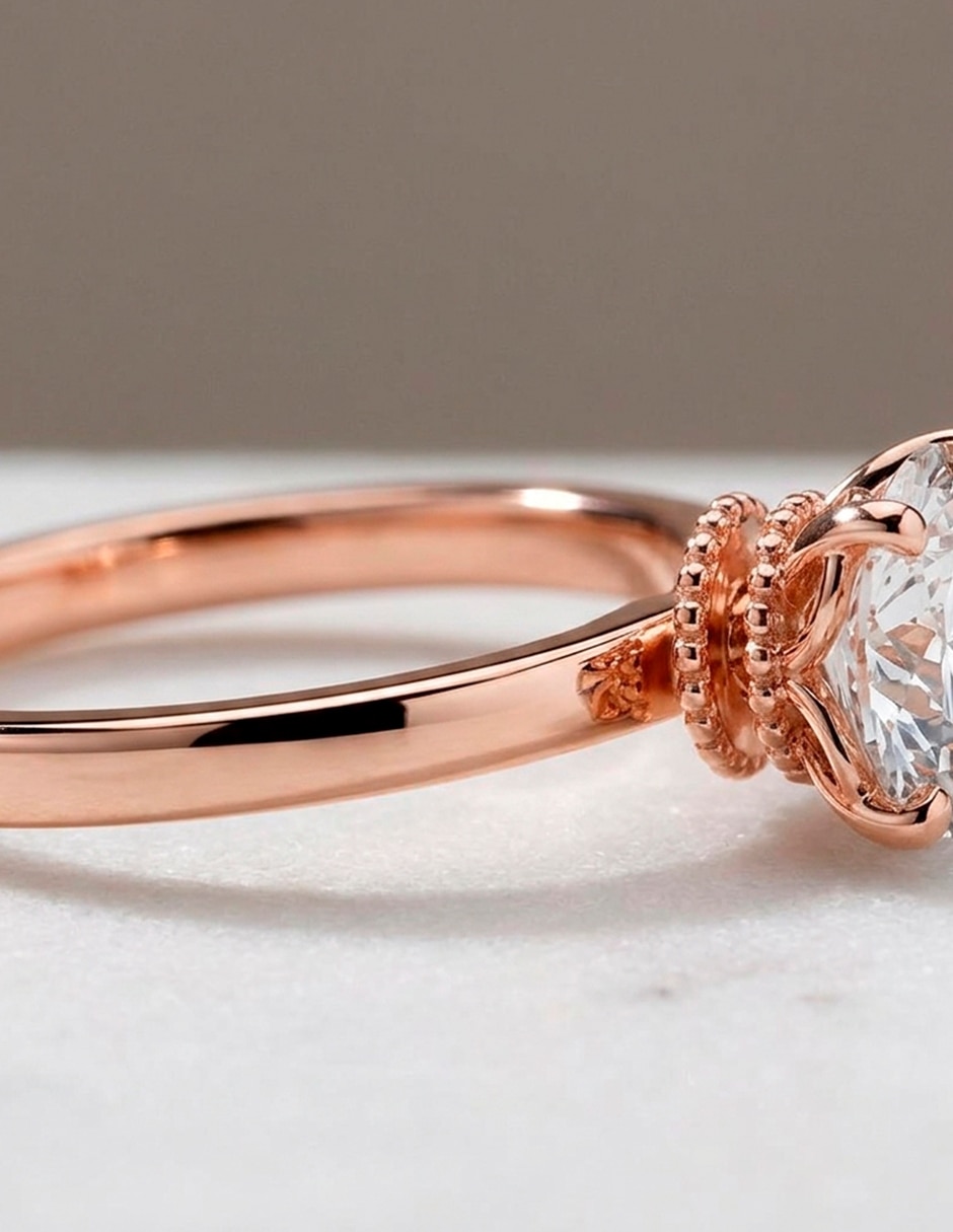 Anillo de compromiso de oro 18 K diamante de laboratorio 6