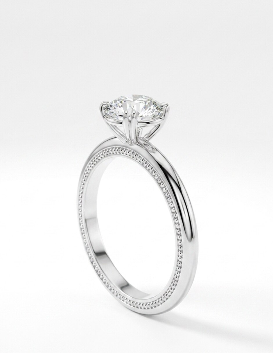 Anillo de compromiso de oro 14 K diamante de laboratorio 10
