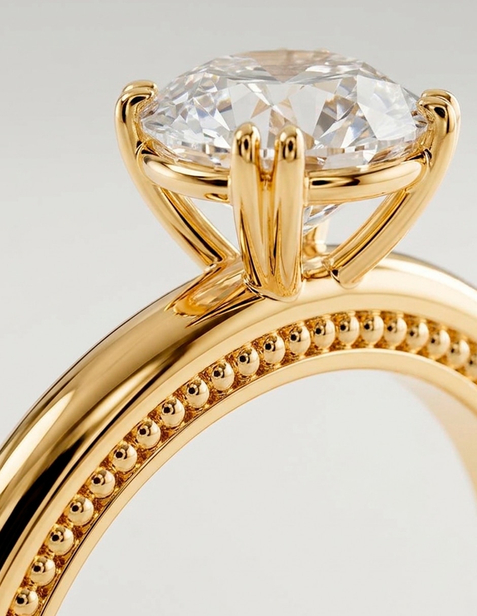 Anillo de compromiso de oro 18 k amore mio