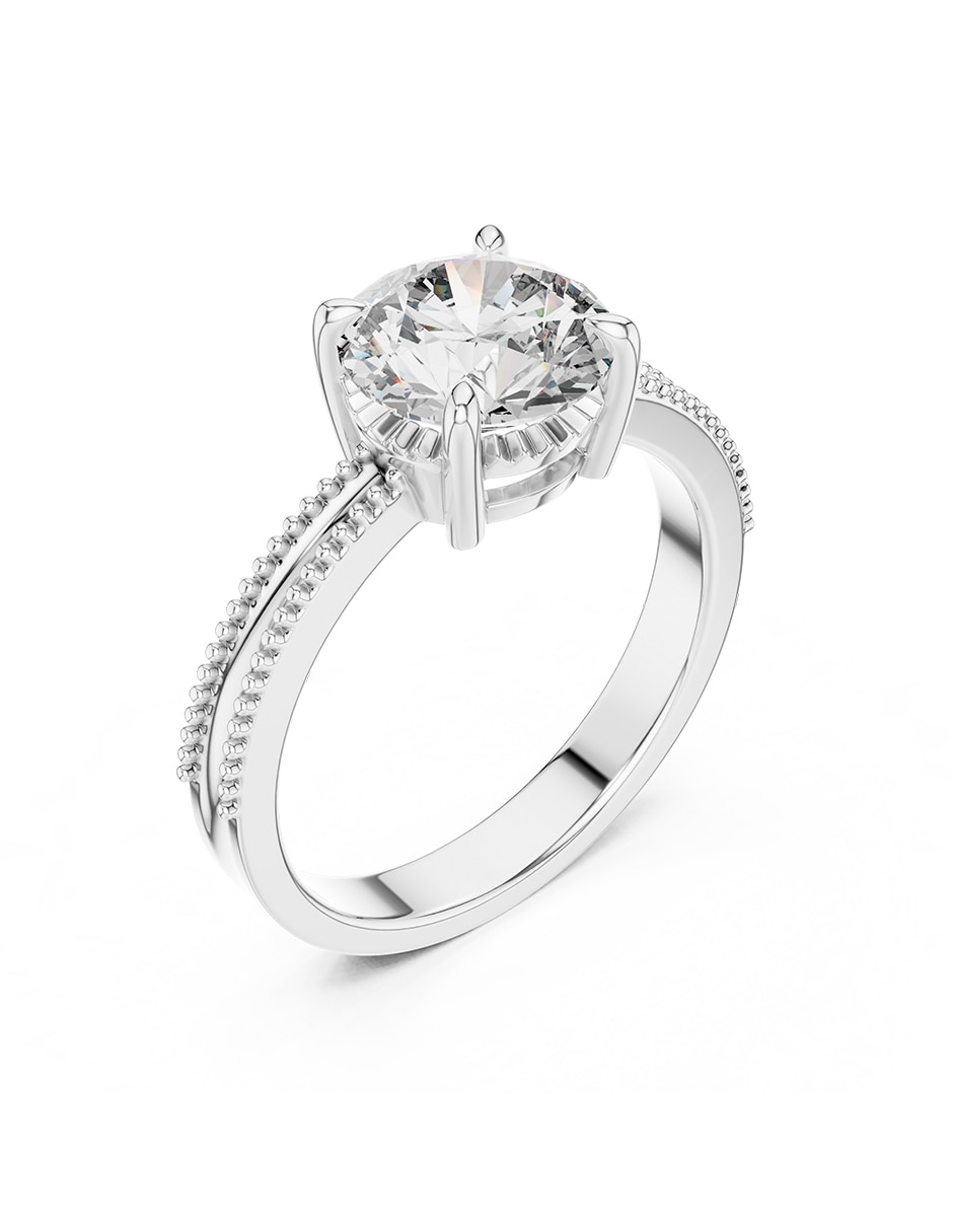 Anillo de compromiso de oro 14 k zirconia cúbica 2