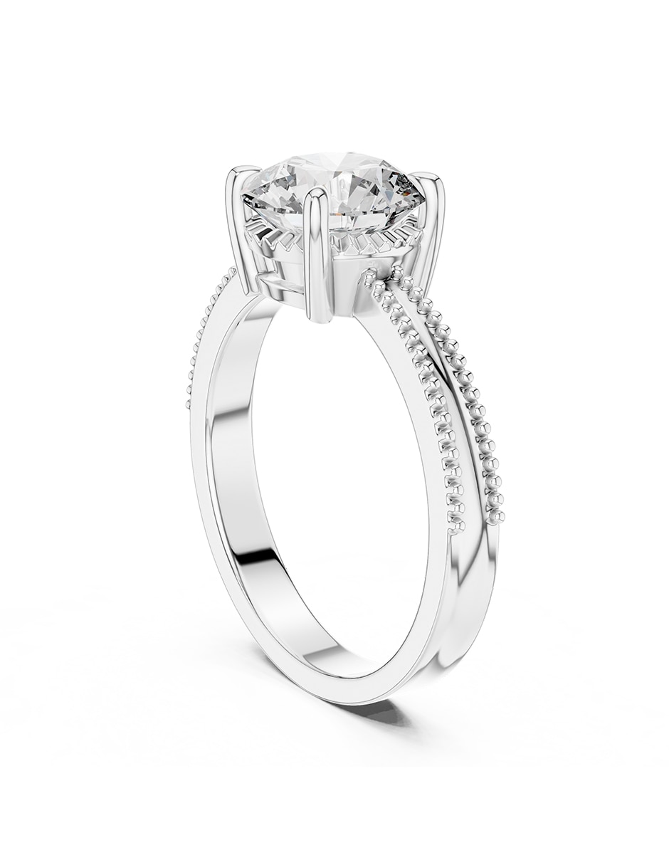 Anillo de compromiso de oro 14 k zirconia cúbica 3